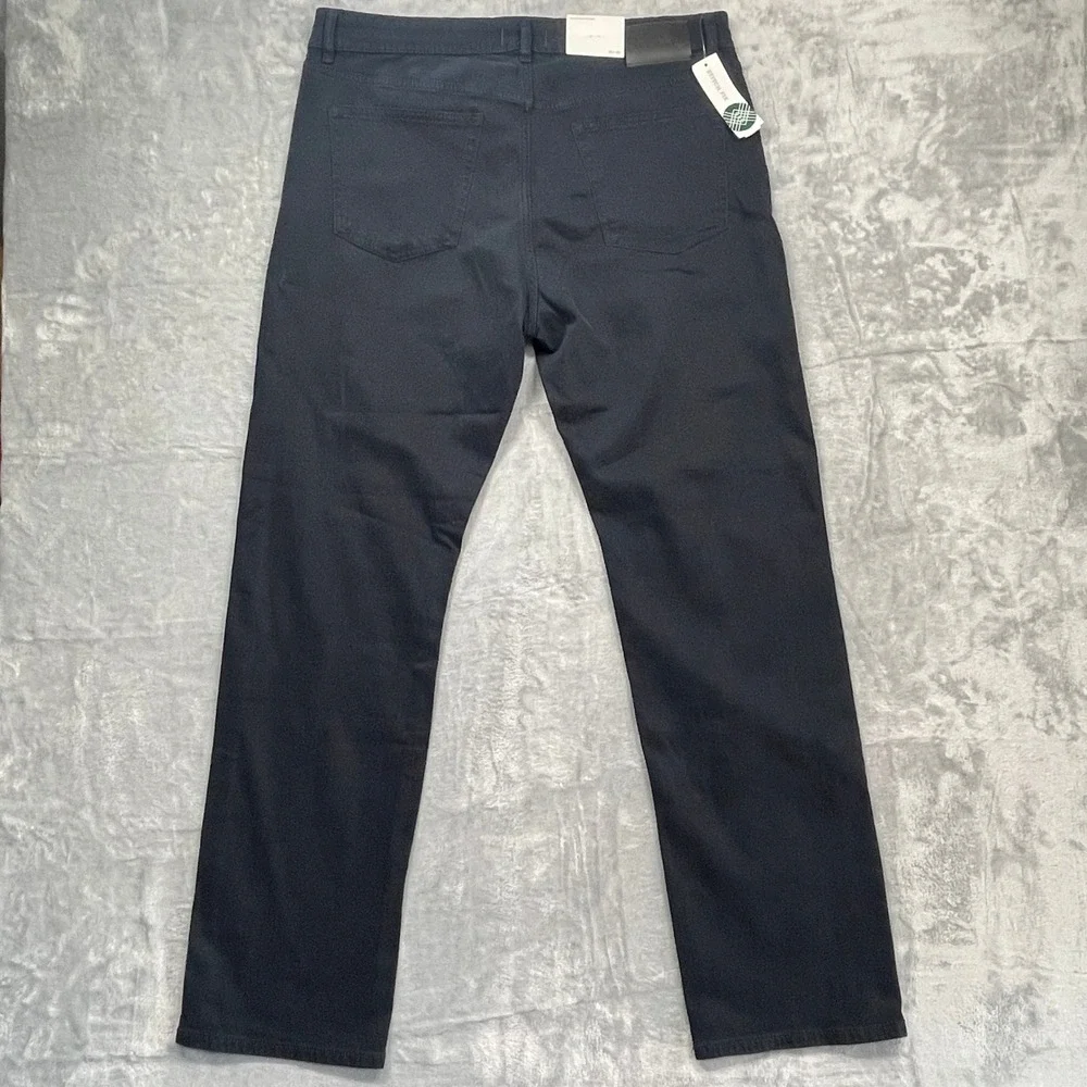 DL1961 Avery Relaxed Straight Pants Mens 35x32 Navy Blue Twill Stretch